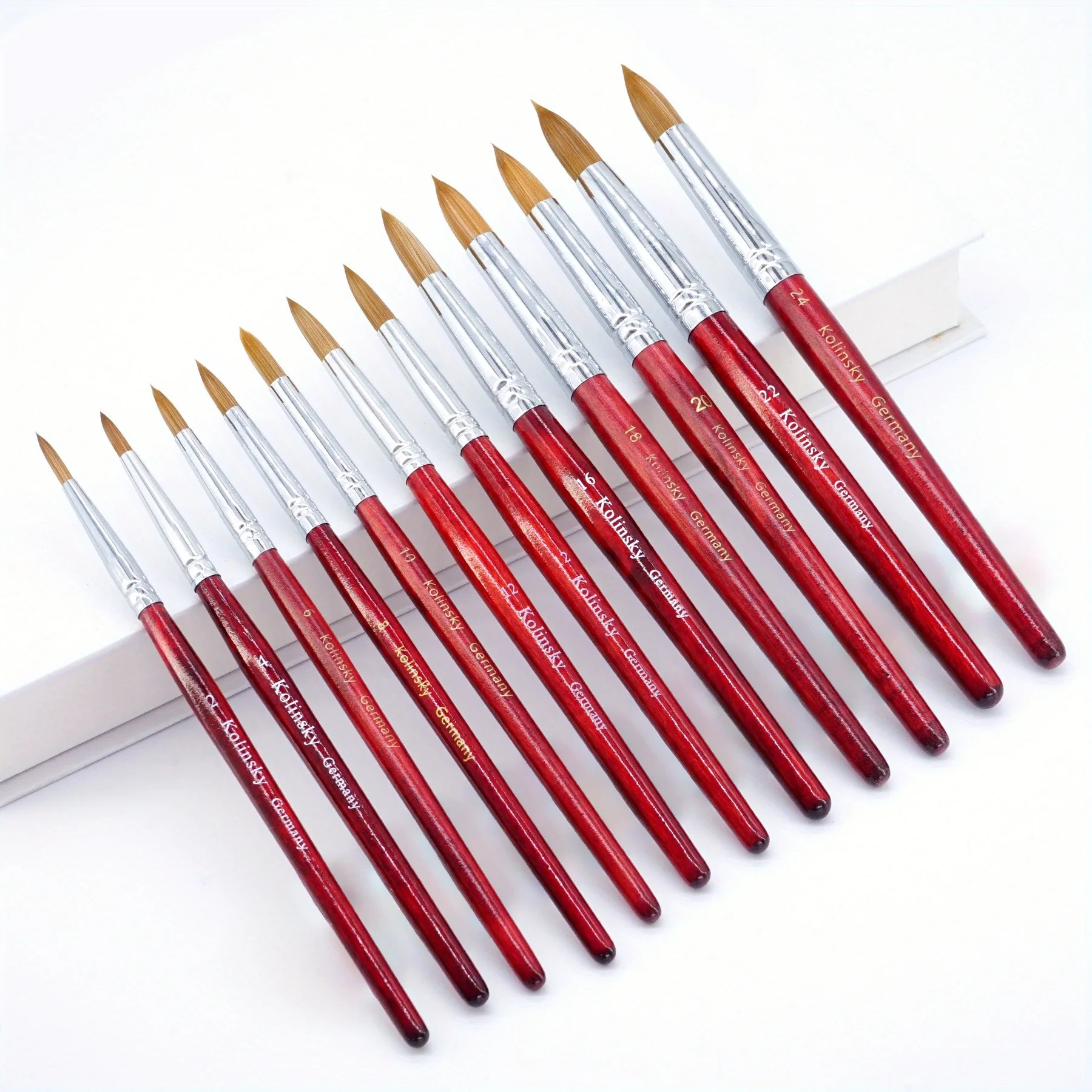 Pincel de visón para decoración de uñas, mango de madera, herramientas de dibujo para manicura, pinceles de pintura con puntos acrílicos, 1 ud.