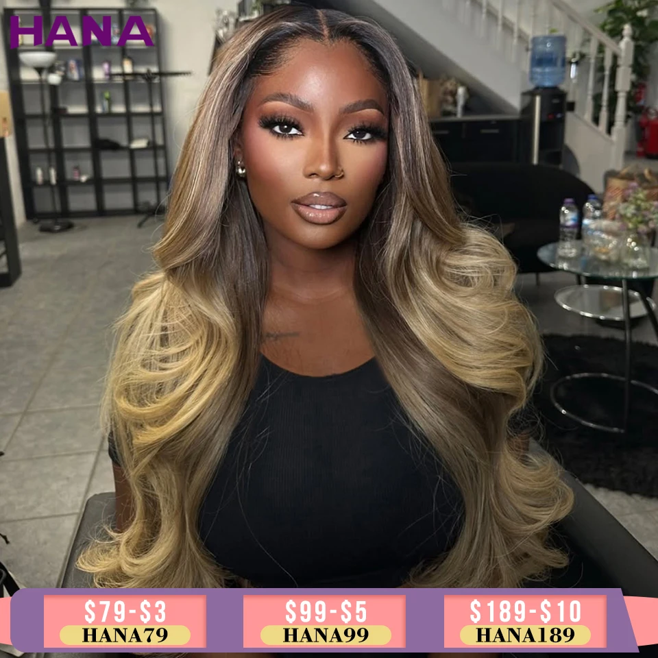 

32 Inches Ombre Brown Blonde High Quality 13x4 Lace Frontal Wig Human Hair Wig For Women Body Wave Brazilian Lace Wigs On Sale