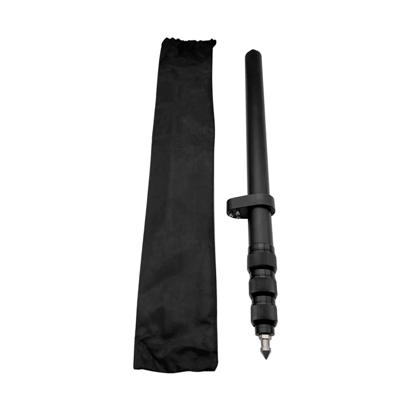 New Length 52-150cm Carbon Fibre Portable Four Sections Telescopic Pole Black Aluminum Alloy Measuring Mapping Rod For GPS Prism