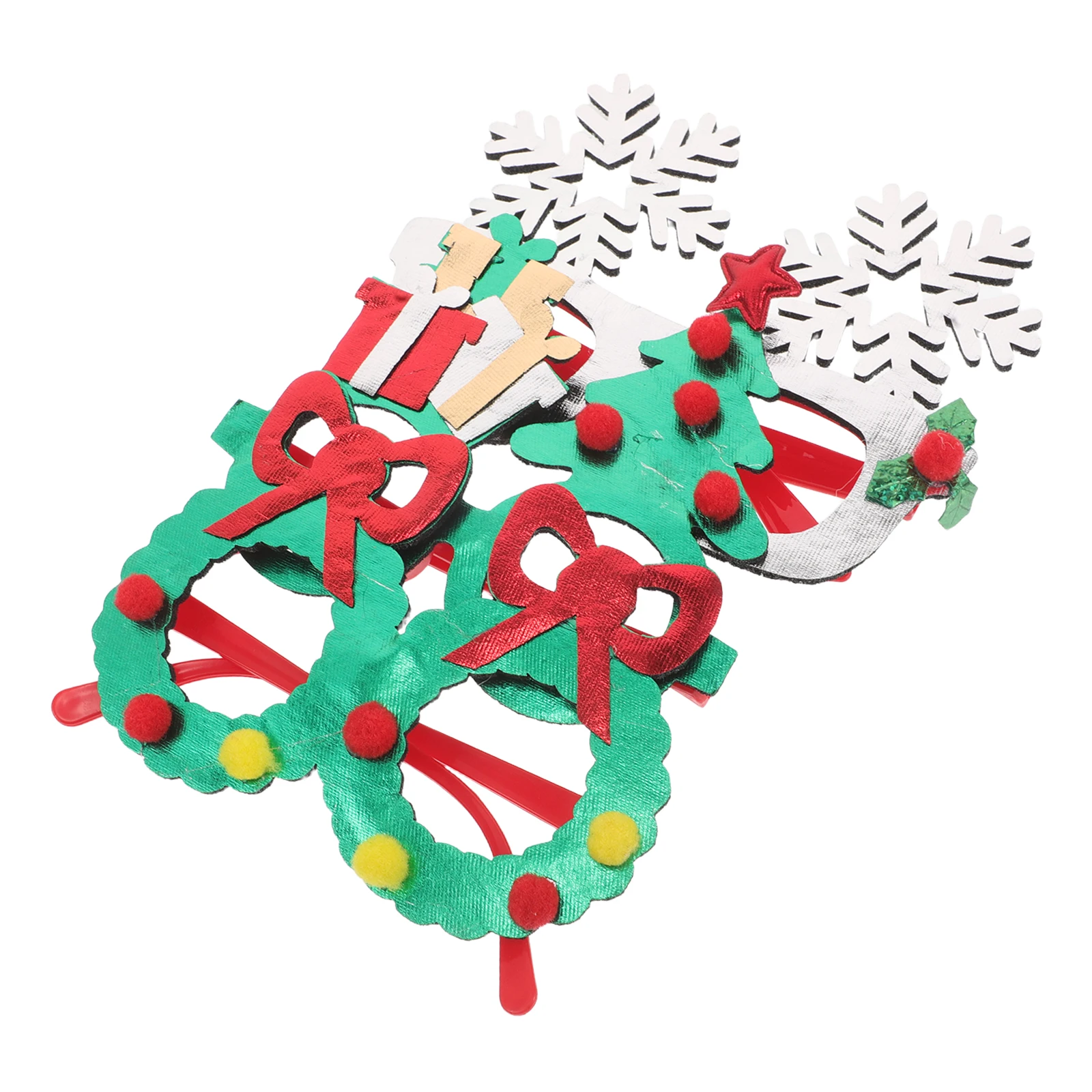 

3 Pcs Christmas Party Glasses Favors Happy New Year Eyeglasses Tree Frames Costume Supplies