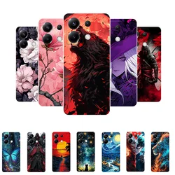 For Poco X6 5G Case Flowers Wolf Soft Silicone Phone Cover for Xiaomi Poco X6 Coque PocoX6 X 6 Shockproof Fundas