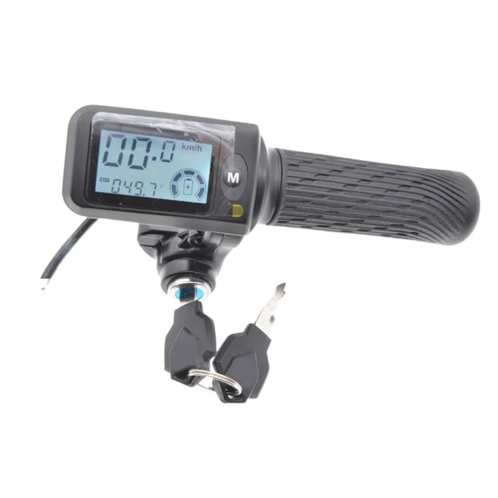 LCD Speed Display Throttle Turning Accelerator E-BikeThrottle Grip Electric Scooter Throttle Grips LCD Display 36-60V