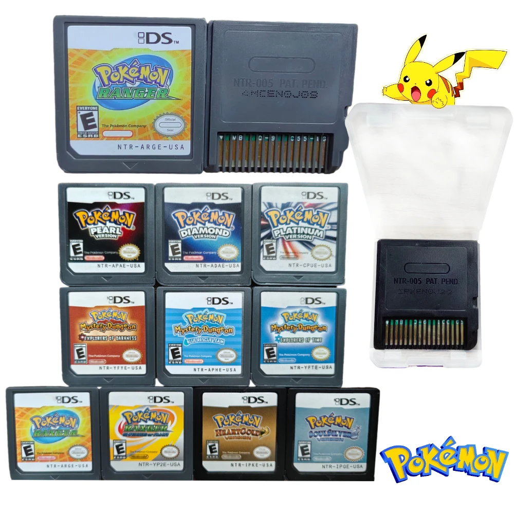 

Pokemon Series USA Games Card Video Game Console Cartridge HeartGold SoulSilver Platinum Diamond Pearl English For NDSL 2DS 3DS