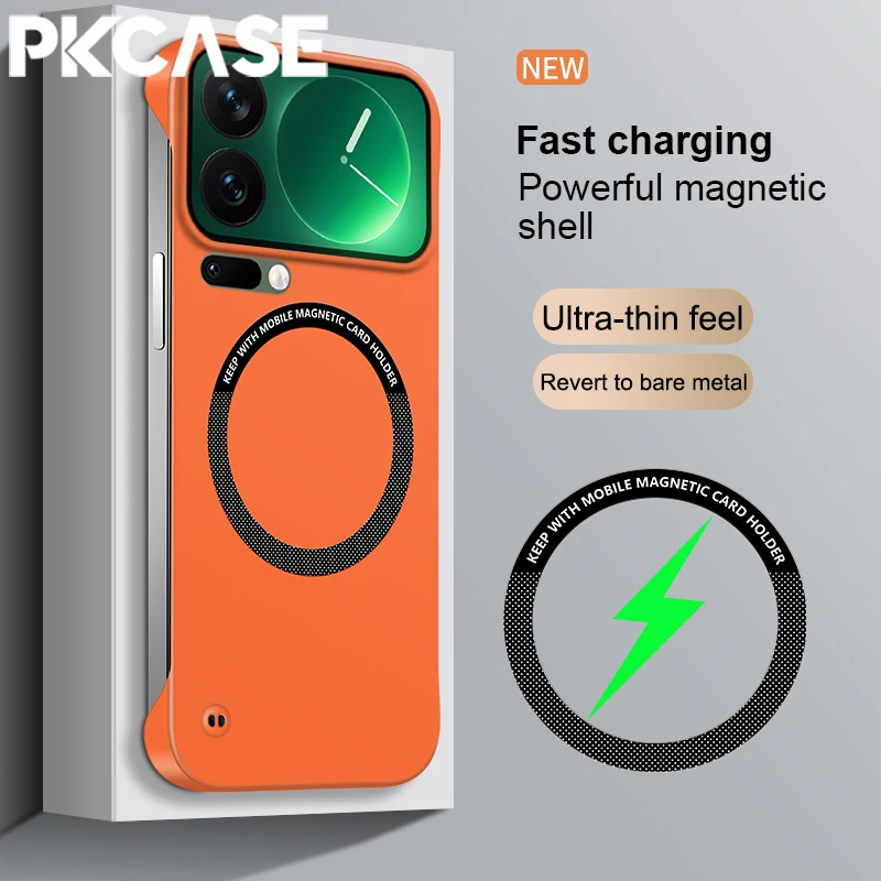 

Ультратонкий безрамочный магнитный чехол PKCASE для Xiaomi 17 Pro Max 15 14 Ultra 15S 15T 14T Pro, противоударный, безрамочный