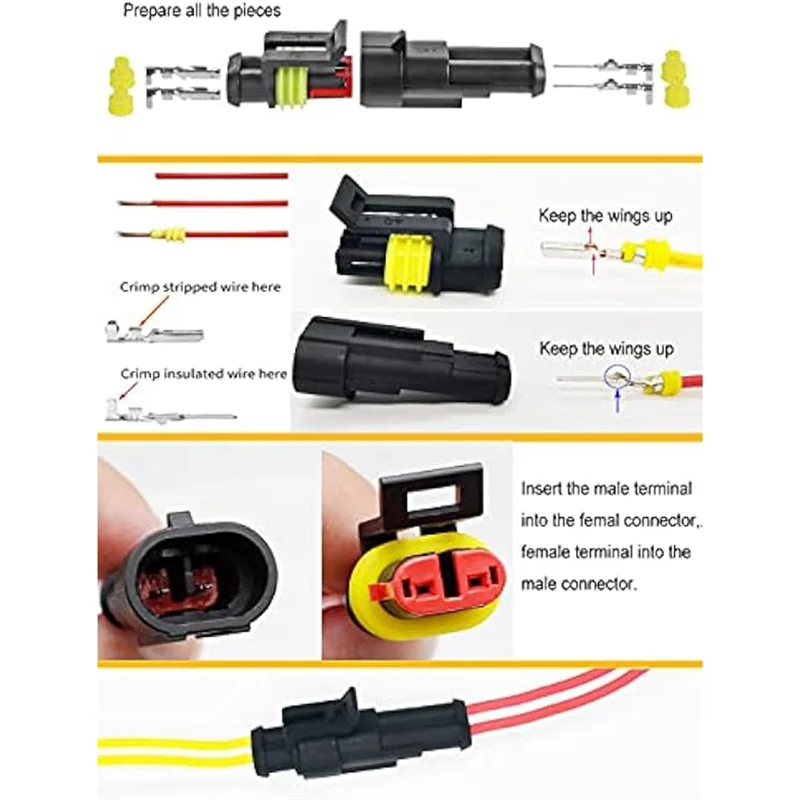 NEW-800Pcs Conectores eléctricos automotrices Kit de enchufe de conectores de cables eléctricos automotrices Conectores de 1/2/3/4/5/6 pines