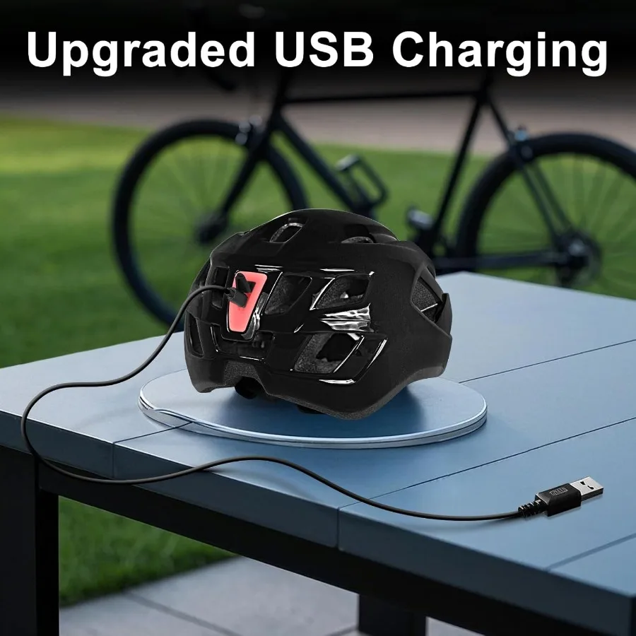 Lichtgewicht fietshelm voor volwassenen voor heren met geïntegreerd LED-licht en magnetische bril USB oplaadbaar ontwerp Verstelbare wijzerplaat Fi