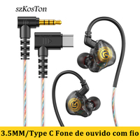 Wired Earphone 3.5mm Type C Digital Chip In Ear Headphone Wire-controlled Headset With Mic For iPhone 15 Android Samsung