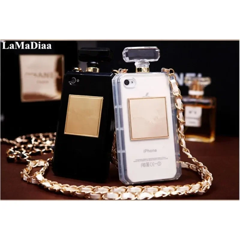 

Hot High Puality Perfume Bottle Lanyard Chain TPU Case Handbag Case Cover for IPhone 15 14Pro 13 12 16 15ProMAX 16Plus