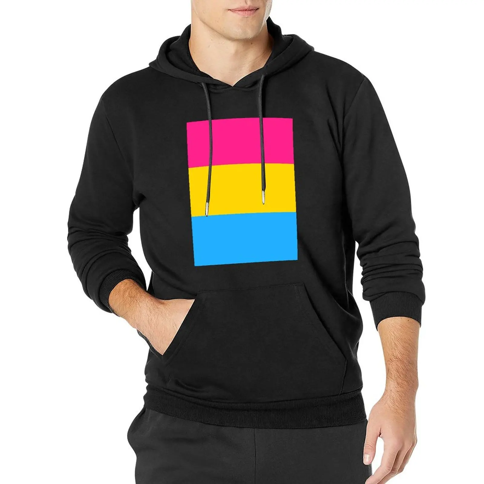 Tri Color Design - Pink Yellow Blue Pullover Hoodie fashion men men's hoodie sweatshirt