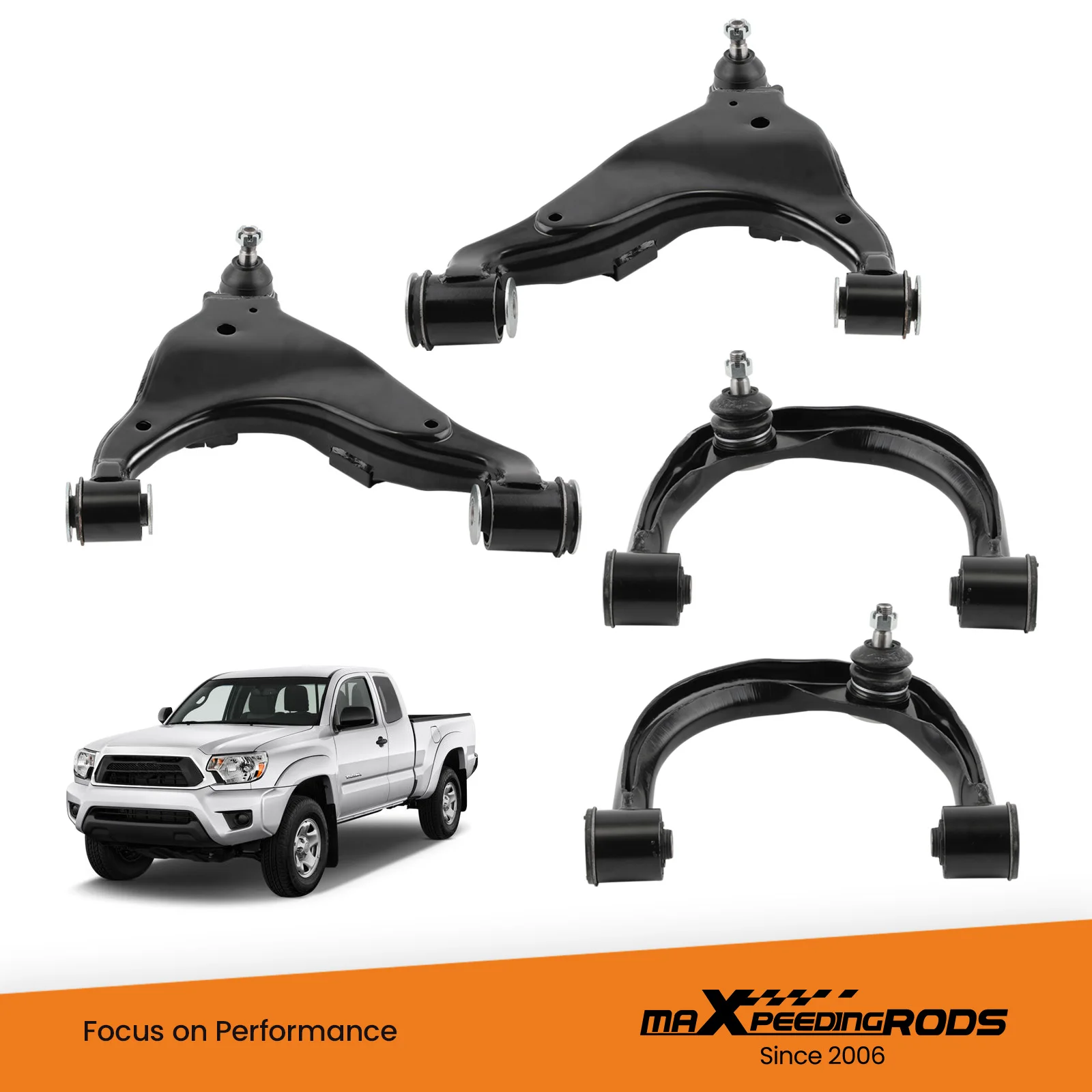 4pcs Front Lower & Upper Control Arms w/ Ball Joints for Toyota Tacoma 2005-2015 LH RH  K621474