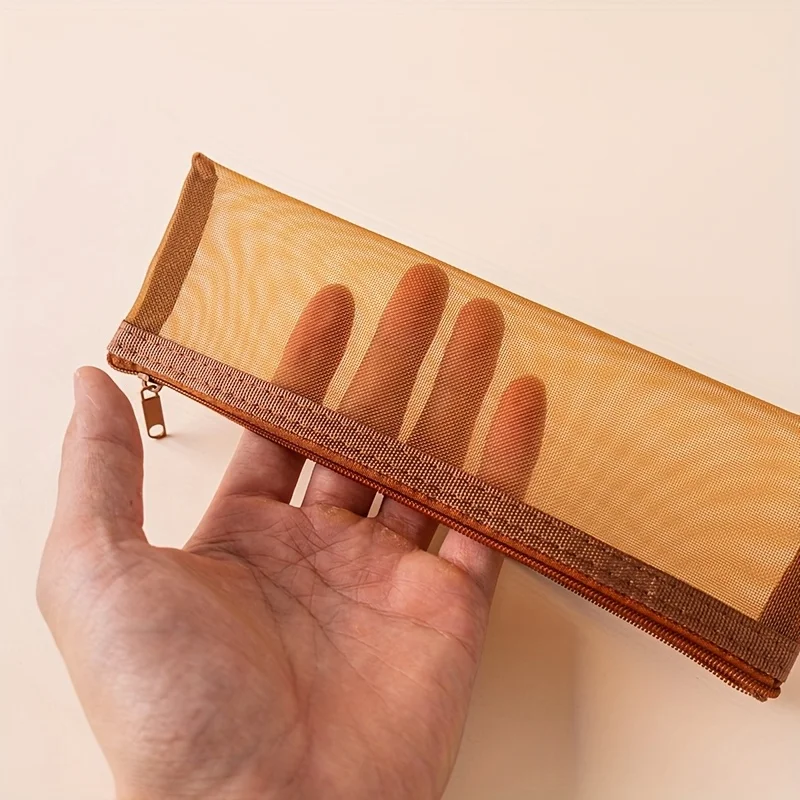 Nylon-Mesh-Make-up-Pinsel-Organizer, transparent, sichtbar, große Kapazität, tragbar, für Lippenstift, Augenbrauenstifte, Reiseaufbewahrung