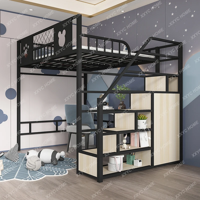 AAWrought Iron High And Low Single Upper Double Bed Modern And Simple