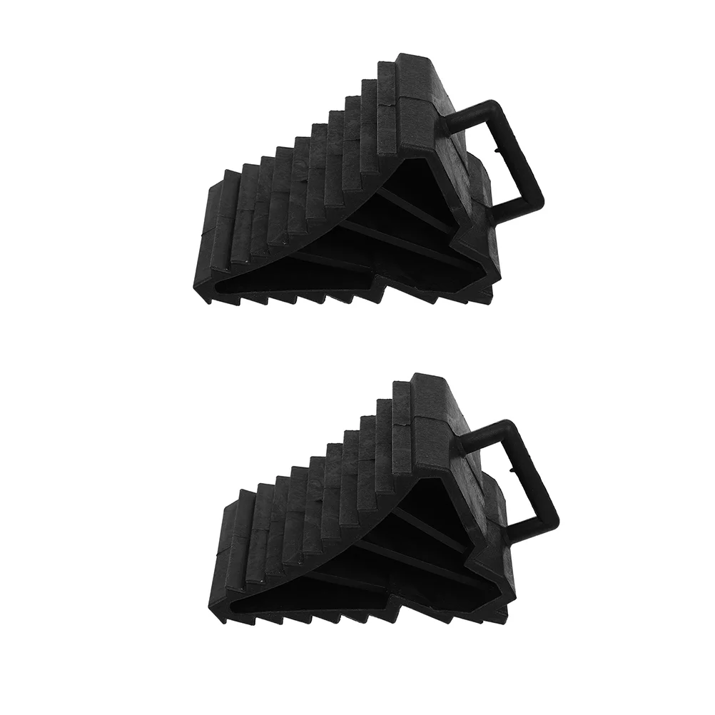 2 Pcs Tire Slipper Convenient Wheel Chocks Auto Large Small Size Grooved Surface Vehicle Car for