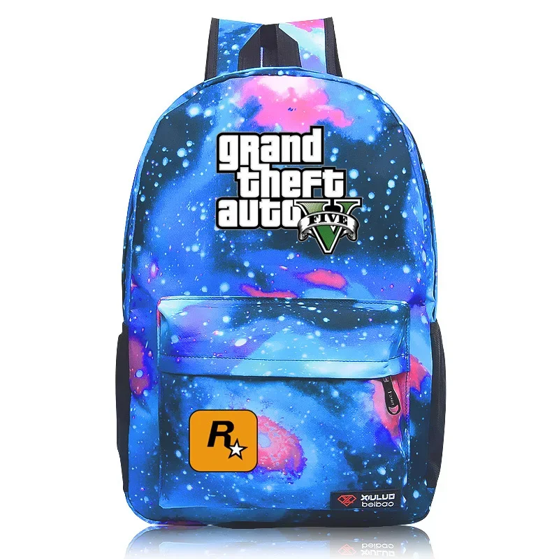 Anime Grand theft Auto GTA5 Backpack School Bag student Book bag Notebook Daily backpack Glow in the Dark Mochila