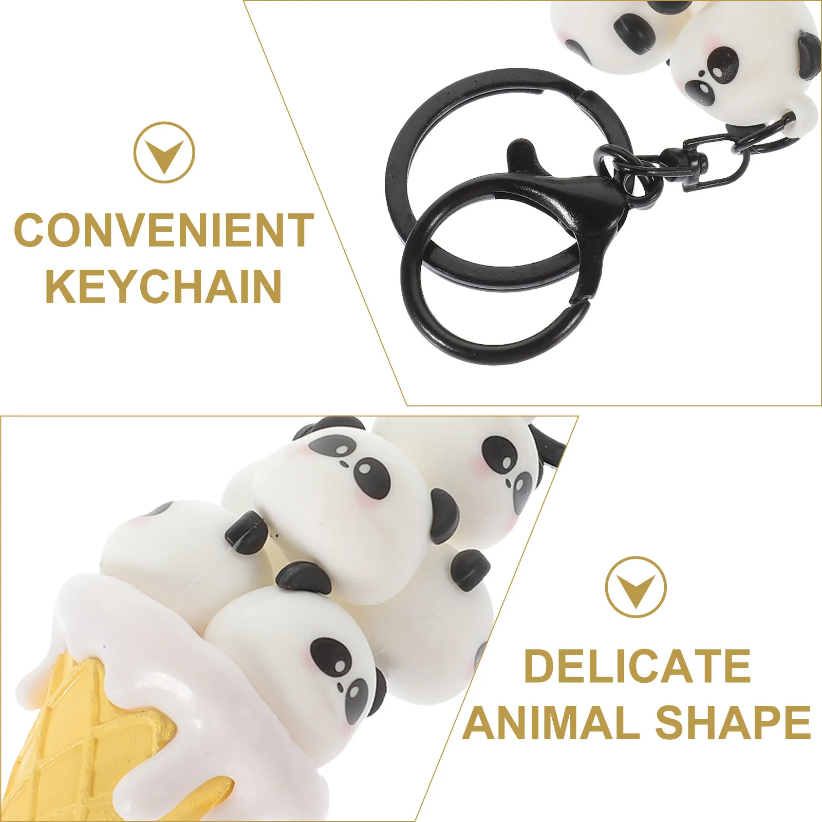 

Очаровательный брелок-подвеска в виде панды с мороженым, из ПВХ, для рюкзака, сумки, декоративный подарок для него и для нее