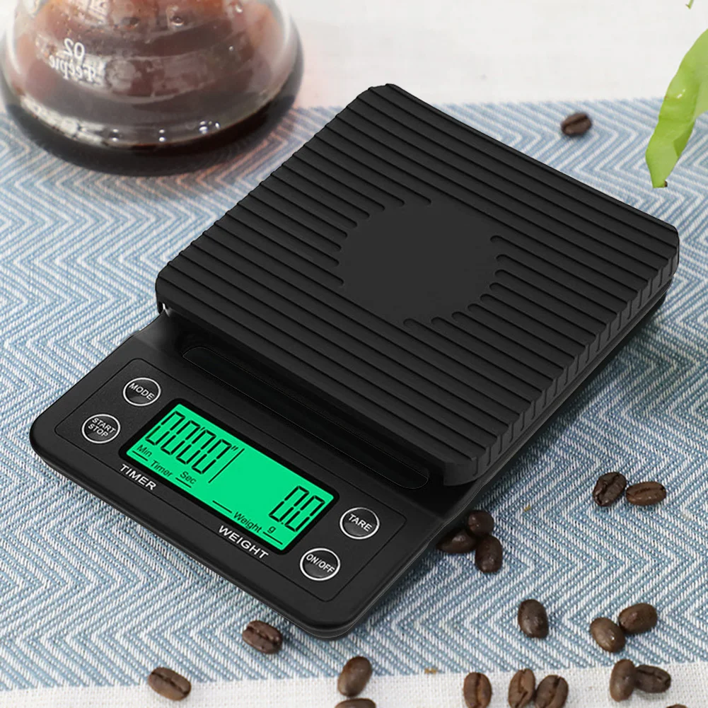 

5/3kg Digital Display Timer Coffee Weight Tool High Precision Measuring LCD Drip Coffee Scale with Timer Precision LCD Scale