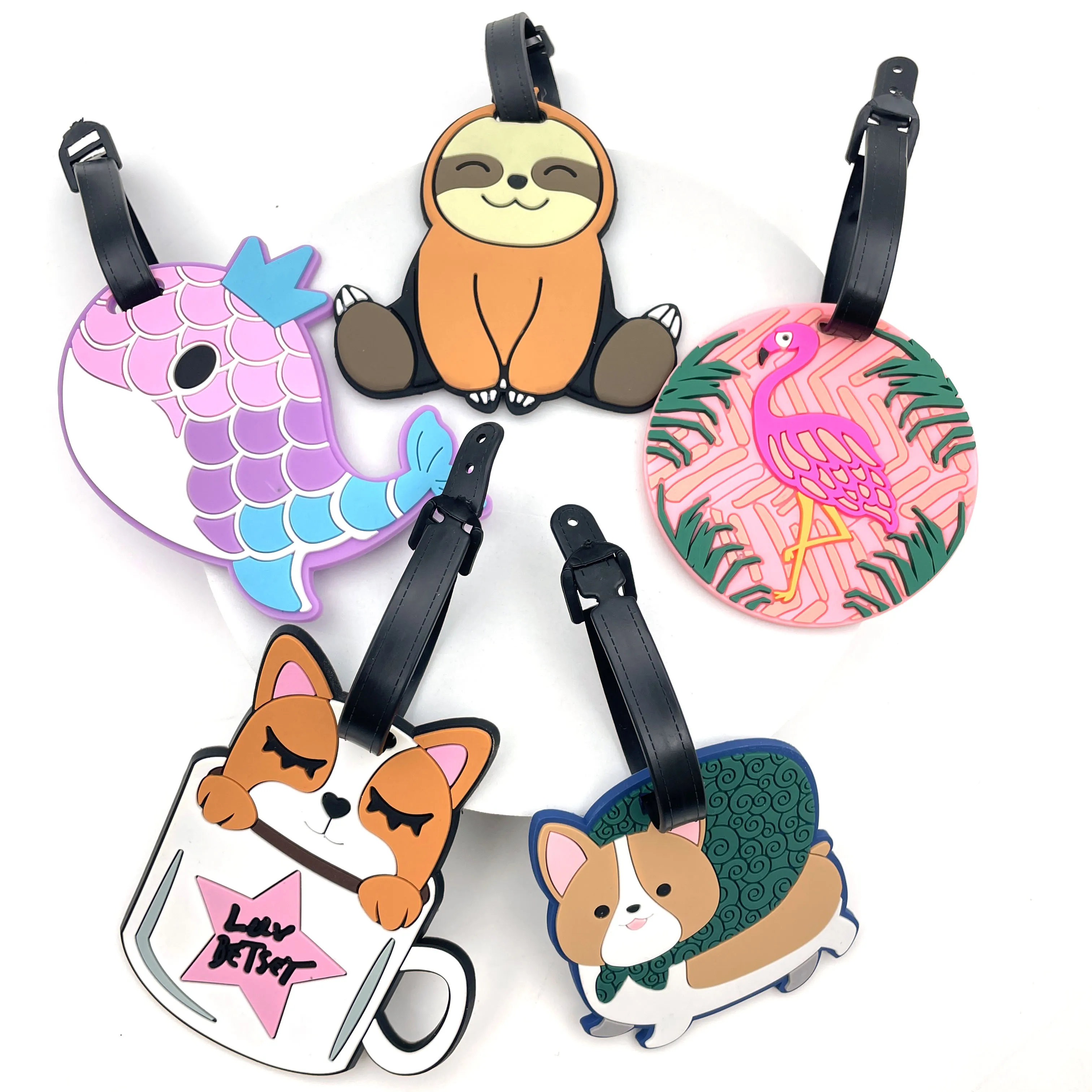 남녀공용 실리콘 레터 여행 가방 수하물, PVC 태그, 이름 ID 가방, 식별 라벨, 여행 액세서리, 1 개