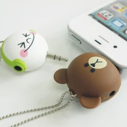 Cartoon Headset Deconcentrator One to two Music Sharing Device 3.5mm Anti Dust Plug Cell Phone Accessories For Iphone All Phone