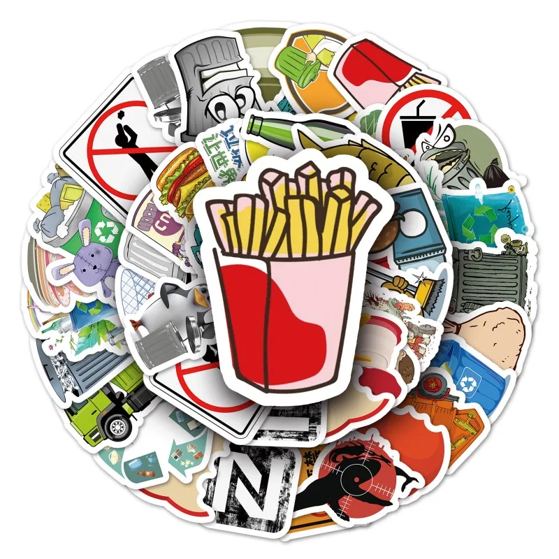 50 Stück Cartoon Persönlichkeit Müll Klassifizierung Kreative Graffiti Dekoration Aufkleber