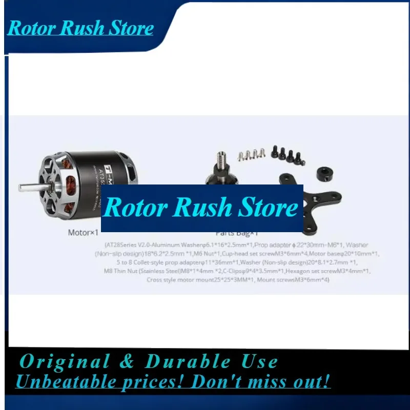 RoRuSTMOTOR AT3530 3530 580KV 3D Fixed Wing Long Shaft Brushless Motor BLDC For RC Airplanes Thrust 4.8KG Support 6-12s