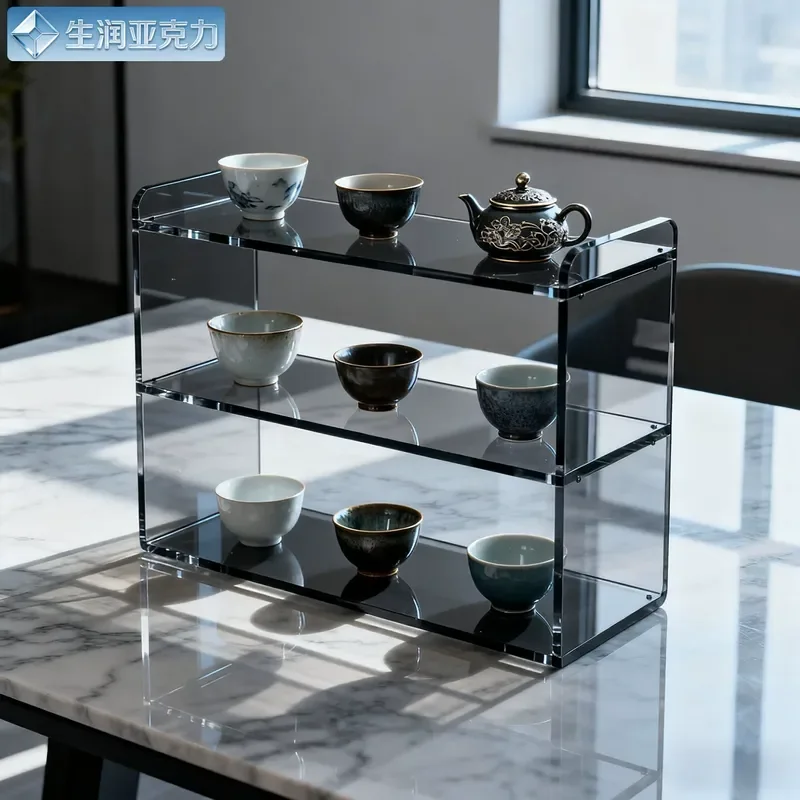 Desktop Acrylic Shelf Multi Layer Cup Holder Tea Set Storage Rack Simple Blind Box Figure Display Stand for Home Organization