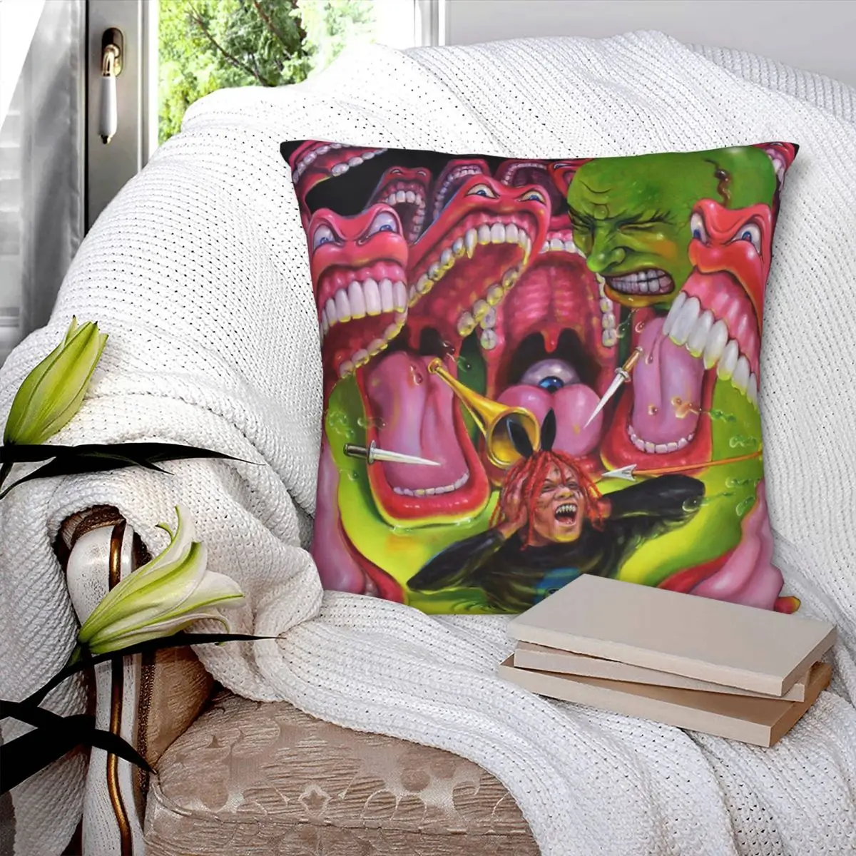 Open Your Mouth Square Pillowcase Polyester Pillow Cover Velvet Cushion Decor Comfort Throw Pillow For Home Car