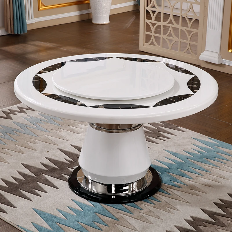 طاولة طعام مستديرة جانبية وحدة تحكم مركزية صالة فاخرة طاولة طعام محمولة خدمة بيسترو Mesas De Jantar أثاث غرفة المعيشة