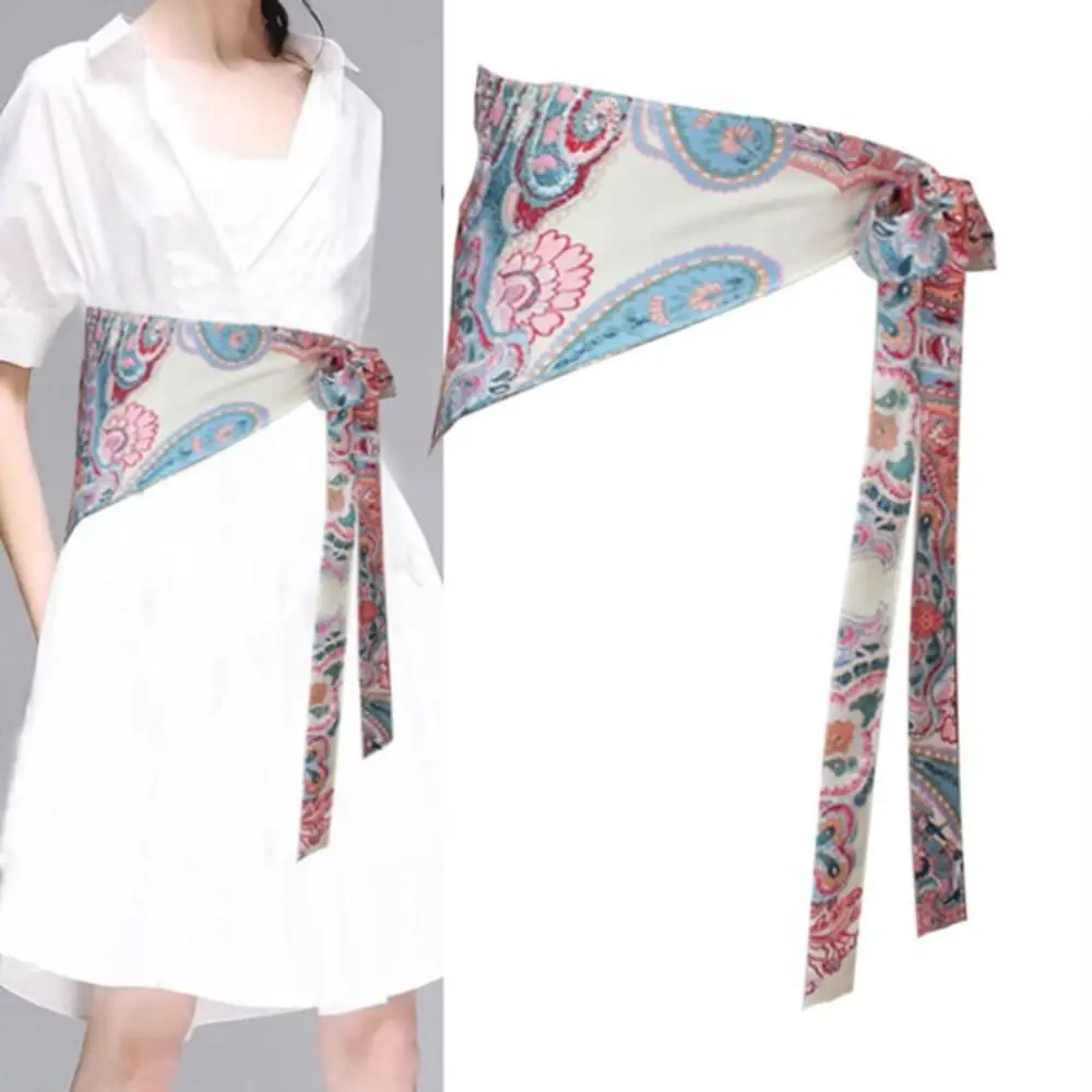 Cintura triangolare etnica in stile cinese con stampa ricamata Jeans Decor Cintura triangolare floreale Accessori di abbigliamento squisiti