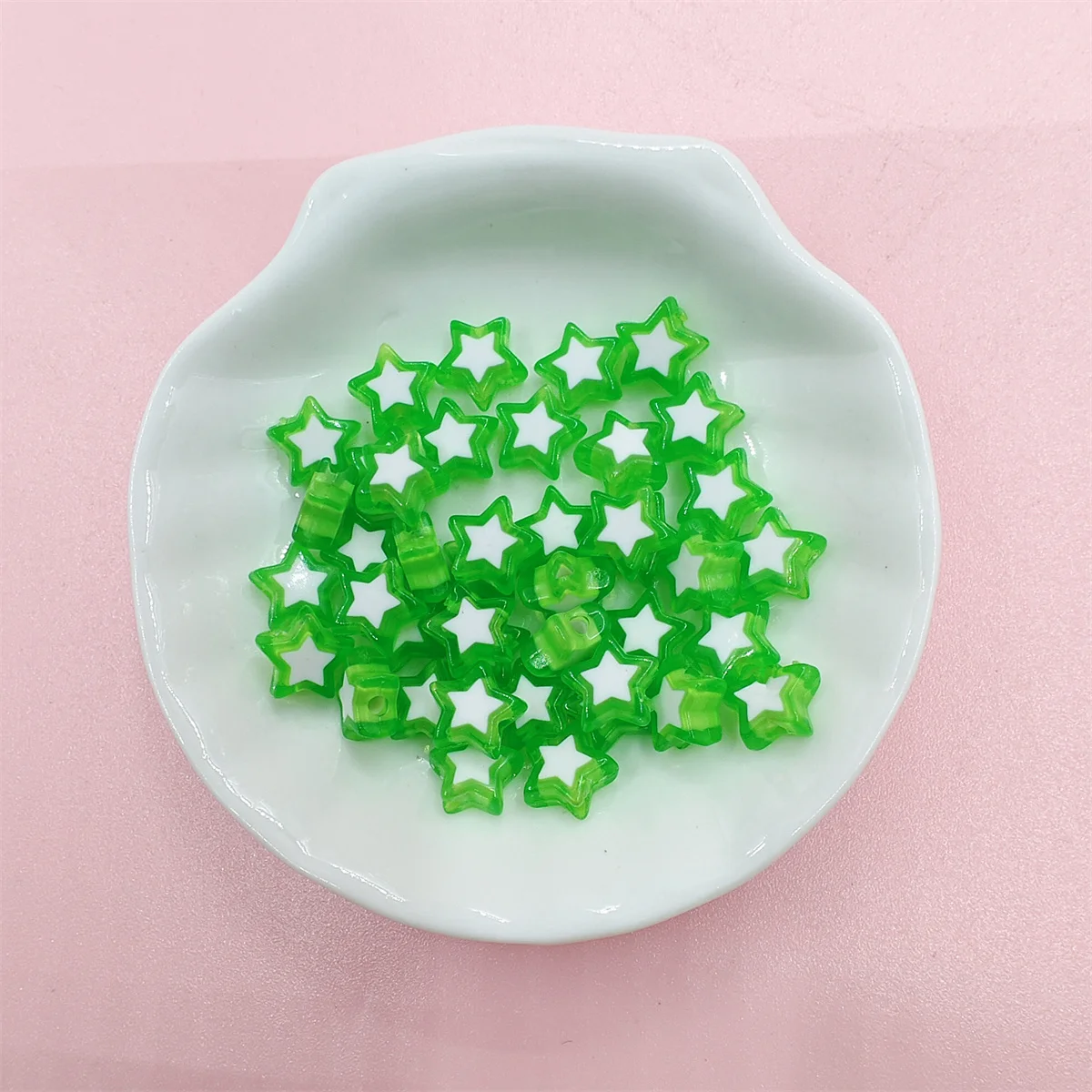 20PCS 10mm Acrylic Beads Candy Color Loose Beads Beads For DIY Heart Star Beads Handcraft Jewelry Making Accessories