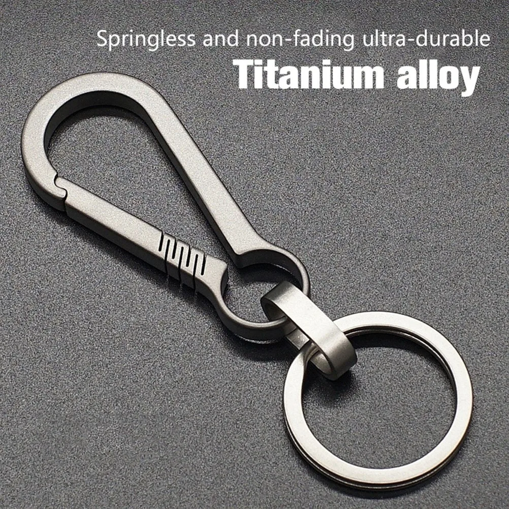 1PC Titanium Legering Sleutelhanger Gesp Sleutelhanger Auto Accessor Taille Hangende Ketting Ring Gespen Opener Outdoor Tool