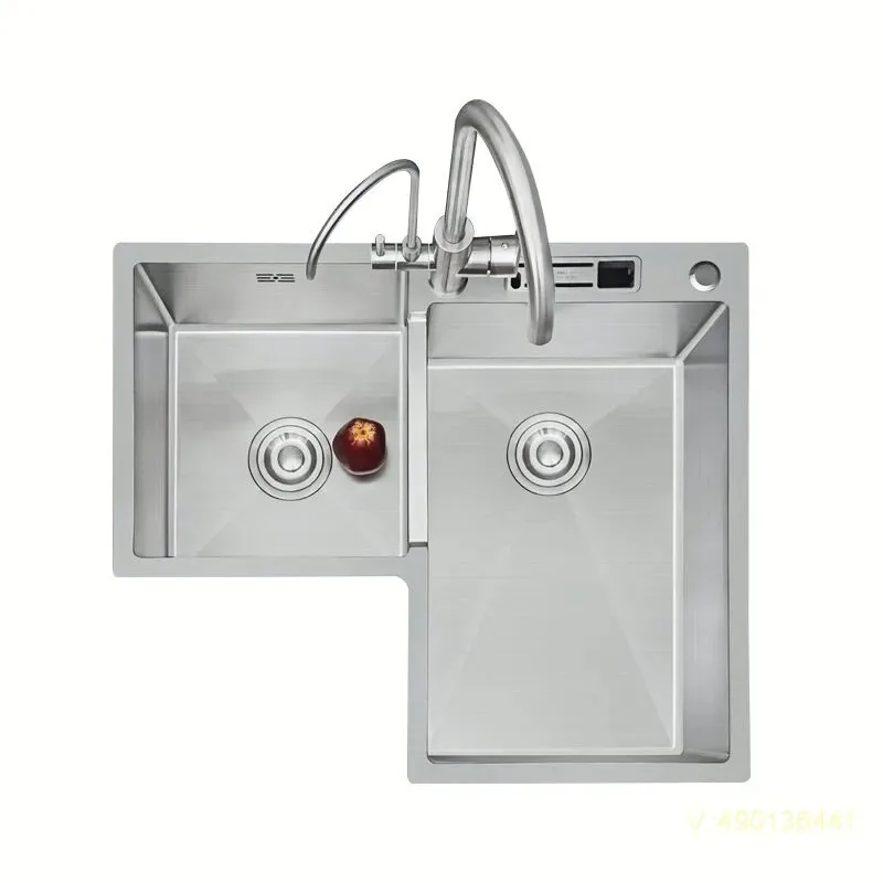 Stainless steel handmade corner corner sink special-shaped under-counter kitchen vegetable basin sink
