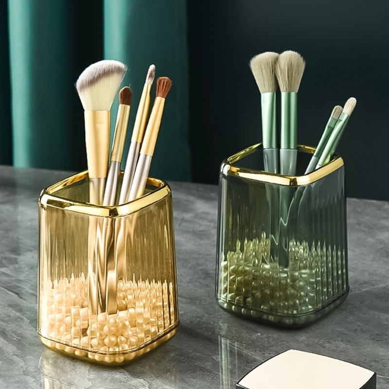 Makeup Brush Holder Organizer, Cosmetic Makeup Brushes Storage Holder, Make Up Brushes Cup Pen Pencil Holder for Desktop K1KF