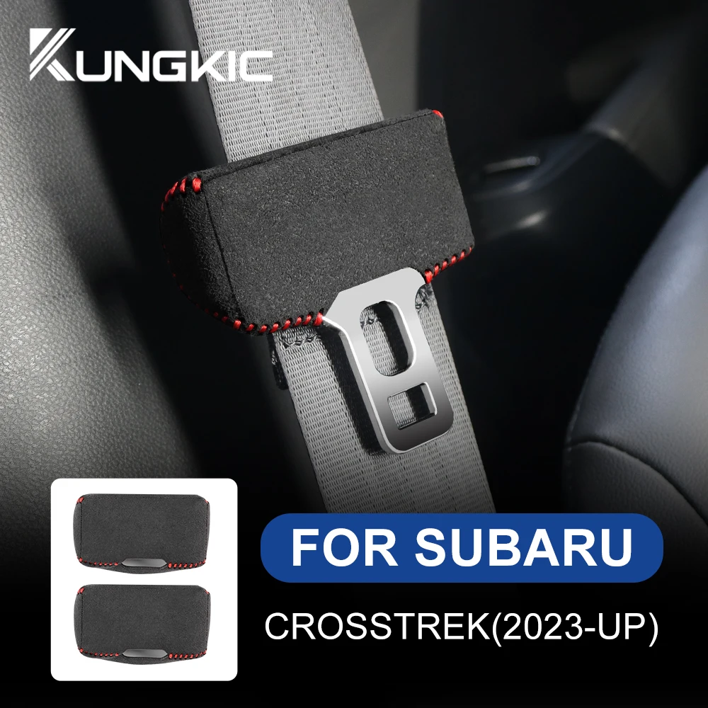 

Защитная пряжка для ремня для Subaru Crosstrek 2024, для Impreza 2024, кожаный замшевый защитный чехол с зажимами, защитный чехол с защитой от царапин