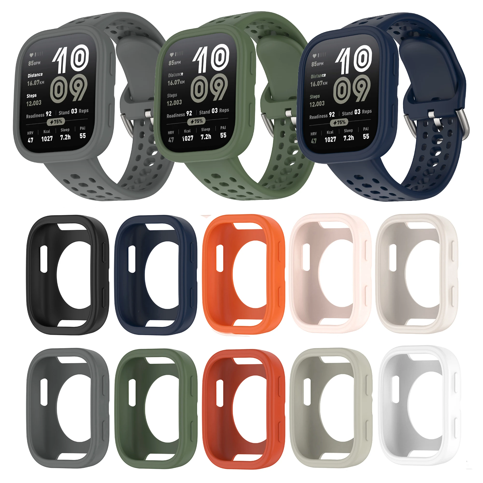 

Silicone Strap+Protective Case For Huami Amazfit Bip 6 Smartwatch Band