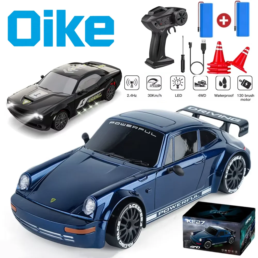 Oike Ferngesteuertes RC-Drift-Auto mit LED-Lichtern, Funksteuerung, 4WD, 20 km/h, Hochgeschwindigkeits-RTR-RC-Rennwagen, Spielzeugauto, Geschenk für Kinder und Erwachsene