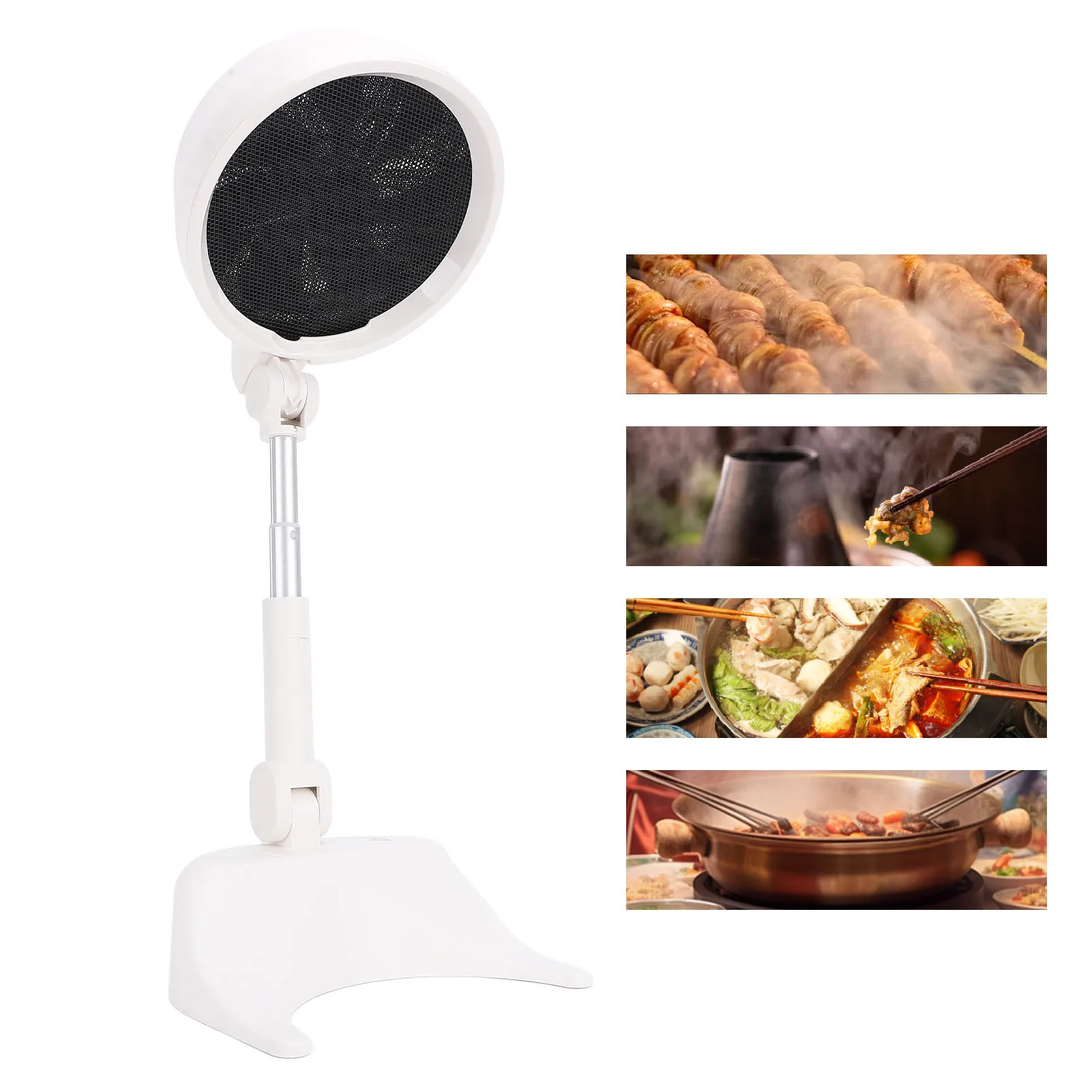 Exaustor portátil de cozinha, 8w, com 3 velocidades, para churrasco interno, panela quente, alimentado por usb, dobrável, baixo ruído