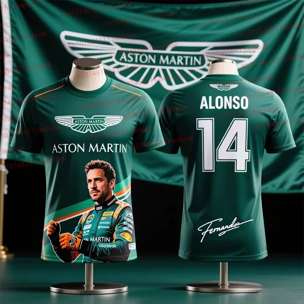 

Футболка Aston Martin 2026 Футболка Fernando Alonso 14, испанский гонщик, костюм для командных гонок, быстросохнущая мотоциклетная уличная футболка