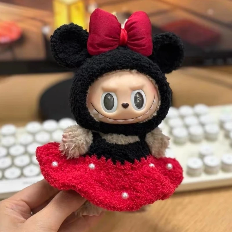 

Hot High Quality Clothes 17cm labubu Figure Fashion 17cm Only Clothes Little Clothes Color Match Hoodie Ornament Gifts No doll