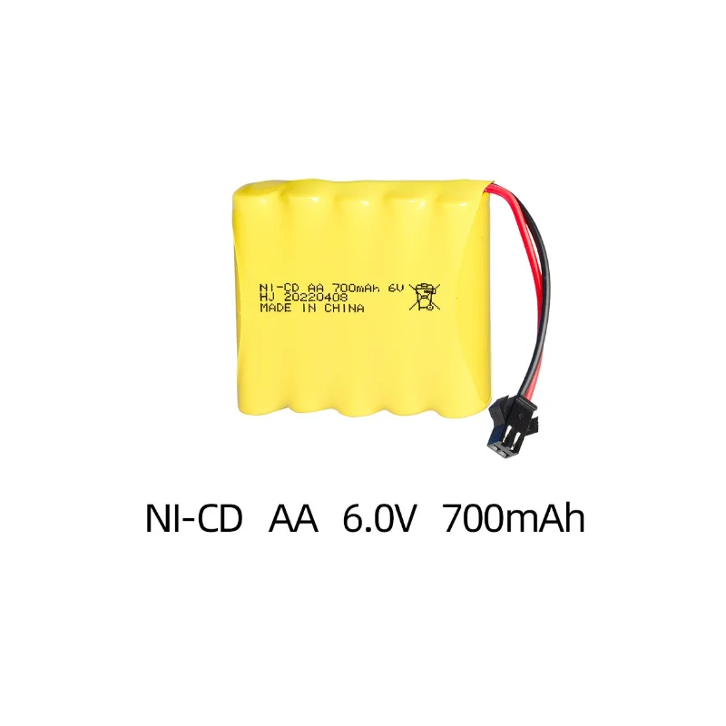 6V 700mAh Ni-CD AA Battery SM-2P Rechargeable AA Battery Pack for RC Toy Car Boat Vacuum Cleaner Sweeper 6V Ni-CD Batteries