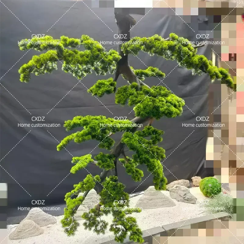 New hanging upside down pine tree interior landscaping set decorative simulation tree solid wood window display landscape
