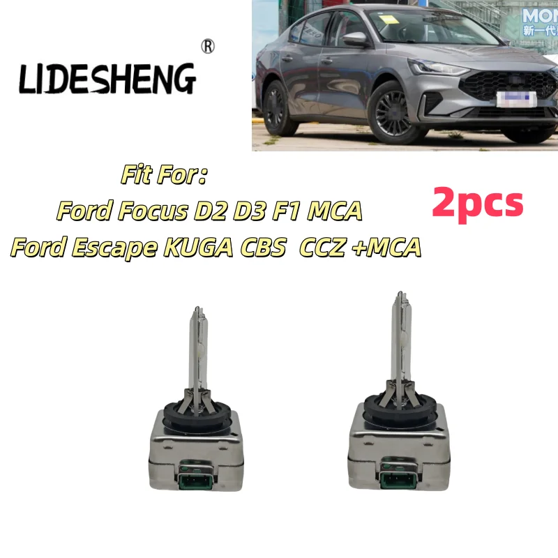 7L7A13N021AA 2PCS 6500K HID XENON HEADLIGHT BULBS SET For Ford Focus D2 D3 F1 MCA Ford Escape KUGA CBS  CCZ +MCA