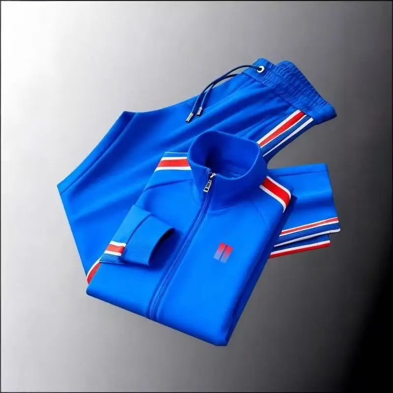 Spring Autumn Sports Men Sets Men Zipper Hooded Cardigan Jacket Straight leg Sweatpants two-piece Suit