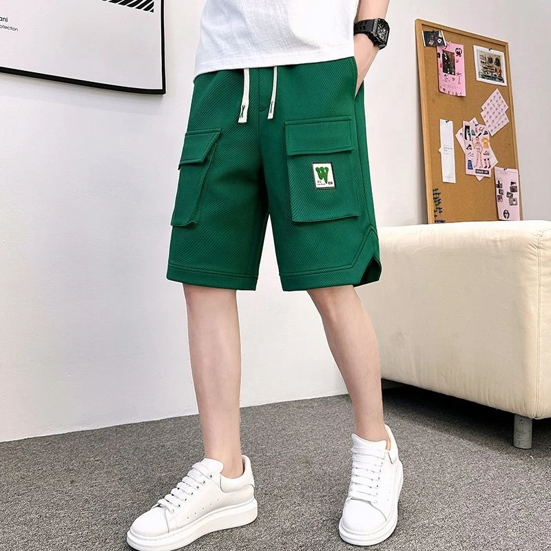 

Men's Summer Loose Cargo Shorts Streetwear Hip Hop Above Knee with Pockets for Teen Boys Casual Sports Plus Size