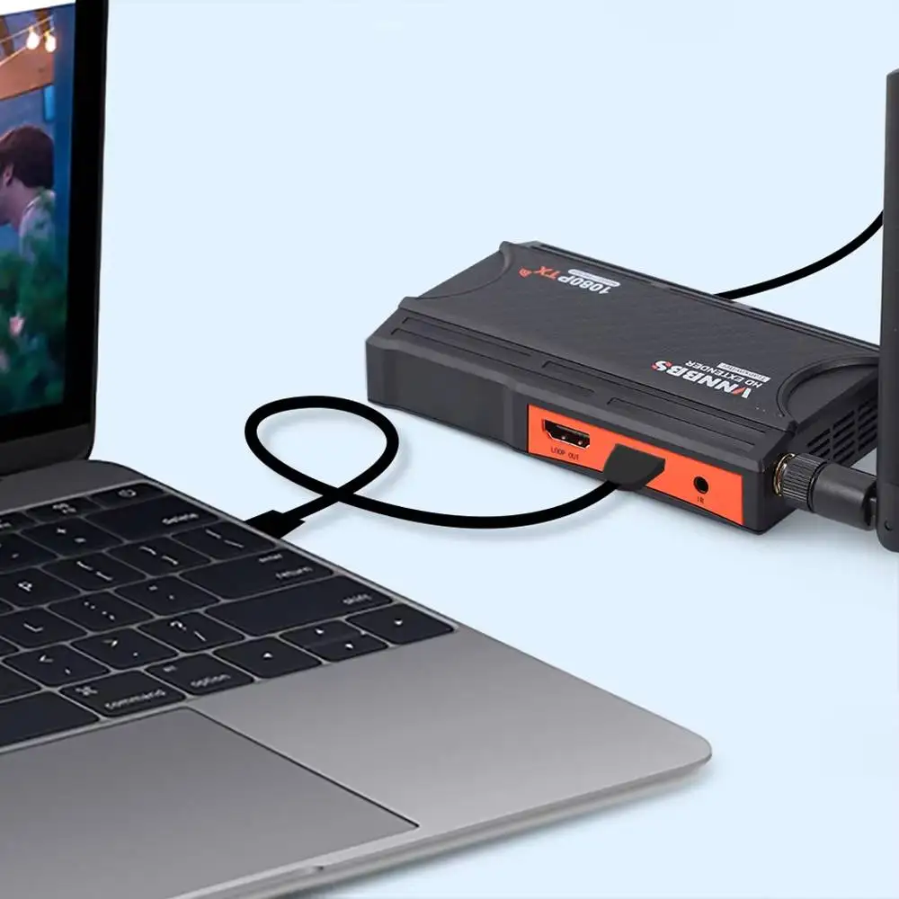 VRRIIS WL009 Mini 1080P Wireless HDMI Sender Receiver, 250‑Meter Point‑to‑Point Connection with Local Loop‑out Function