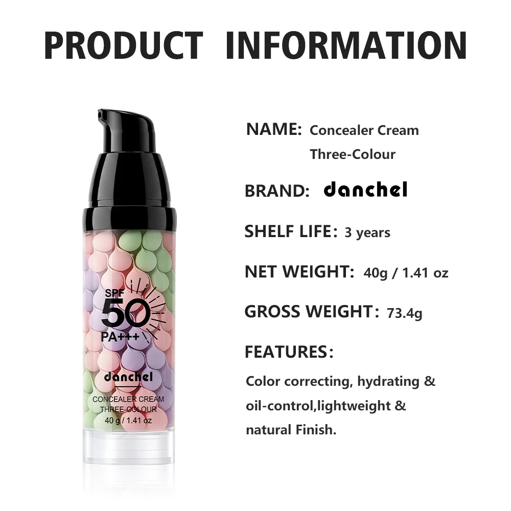 SPF 50 Primer for Face Before Makeup Sun 3 In 1 Color Corrector Face Primer Oil Control & Moisturizing Skin Tone Correcting
