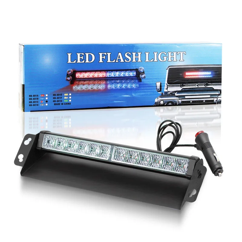 12LED Emergency LED Strobe Light Police for Car Truck Red Blue Amber White LED Flasher Beacon Warning Lamp Car Light Assembly