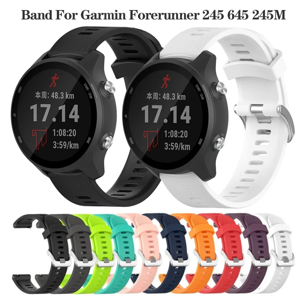Silicone Strap For Garmin Forerunner 245 Smart Watch Sport Strap Wristband For Forerunner 245 645 55 Bracelet Accessories