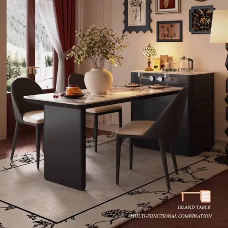 Nordic Luxury Dining Tables Wooden Chairs Sets Extendable Kitchen Table Island Center Modern Mesas De Comedor Home Furniture