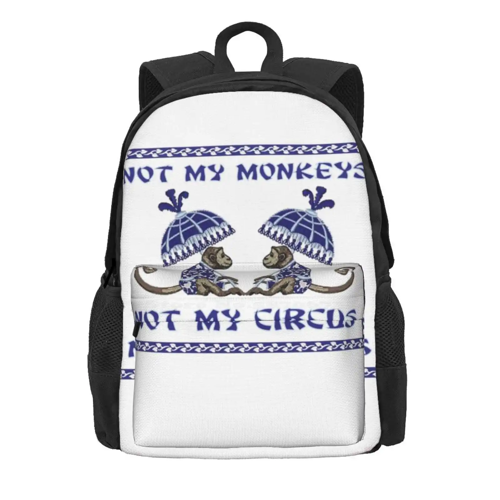 Not My Monkeys Hot Sale Schoolbag Backpack Fashion Bags Funny Chinoiserie Monkey Vintage Look