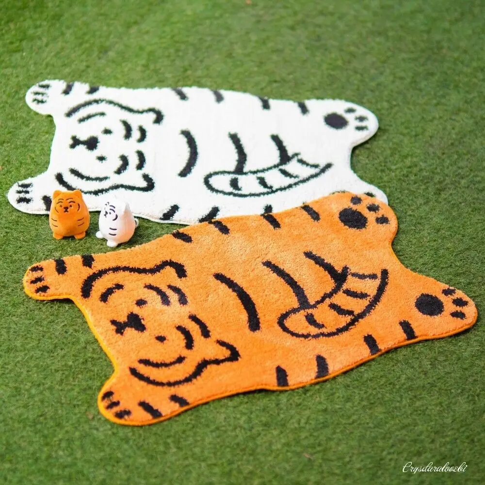 

Cute Tiger Rug Bathroom Absorbent Antiskid Floor Mat Non-slip Carpets Thick Soft Furry Carpets Bedside Rugs Home Decor Doormat